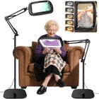 2 In 1 Extra Large Floor Magnifying Glass With Light And Stand 7-inch Adjustable