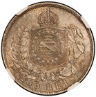 1867 Brazil Bust Type 200 Reis Silver Coin - Ngc Ms 62 - Km  471