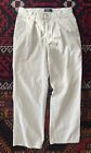 Vintage 1970s Polo Ralph Lauren White Cotton Twill Pants Trousers Wide Leg 28x30