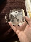 Vtg 1970s Nescaf   Glass World Map Globe Mug Cup The Nestle Co  Inc 