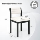Dining Chair Set Of 2 Sherpa Upholstered Kitchen Chairs With Wood Frame White