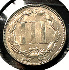 1870 3 Cent Nickel Nice Original Choice Bu Beauty Chrc
