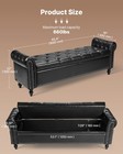 Button-tufted Storage Ottoman Bench Rolled Arm Pu Leather Wood Legs Black