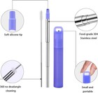 Naively-metal Reusable Straws  3 Pack Collapsible One Size  Green  Red  Blue 