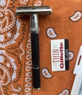 Vintage De Gillette Black Handle Adjustable W2 Razor   Knack  m-4   case