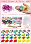 28 Pack Valentines Day Cards For Kids School With Pull Back Car Toys Colorful 