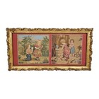 Victorian Tapestry Wall Art Decor Children Vintage Ornate Gold Frame Granny Chic