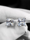 925 Sterling Silver Stud Earrings With Cubic Zirconia Unisex  Men Women 7mm 8mm