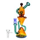 10in Glass Bong And Water Pipes Smoking Recycler Beaker Bong   14mm Bowl Hookah