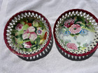 Pair Of Vintage Chubu Decorative Floral  Plates  occupied Japan