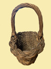 Vintage Small Woven Basket With Handle 9  To Handle Brown