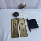 Vintage  Mortise Lock Set With Door Knobs And Back Plates Works No Key 