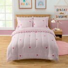 Kids Hearts Printed Bed In A Bag Comforter   Sheet Set