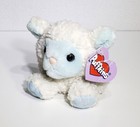 Vtg 1998 Puffkins Swibco Lamb Bluebelle White Plush Stuffed Animal Toy W tag 4 