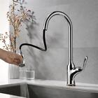 Kitchen Sink Faucet Pull Down Sprayer Swivel Single Handle Mixer Tap Spring
