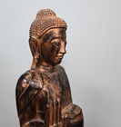 Standing Burmese Buddha Statue Carved Myanmar Buddhist Art 1930