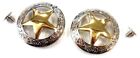 2 Pack Texas Star 18k Gold Plated Conchos 1-1 8  Screw Back Weaver Free Ship