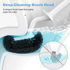 Hamitor Toilet Bowl Brush Holder Set  Curved Design With Holder For Deep Cleanin
