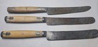 Civil War Era C  1850   1870 Bone Handle Table Knives W  Pewter Inlay carbon Steel