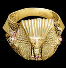 Egyptian King Ring Solid 10k Yellow Gold Mens 6 Grams 10 3 4 Size