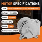 1194781 Convection Oven Motor  For Southbend Range Blower Motor 2 Speed 1 2 Hp