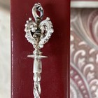 Antique 800 Silver German Claret Bar Spoon Twisted Handle Crown   Star Finial