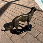 Heavy Bronze Borzoi Russian Wolfhound Dog Sculpture Statue Figurine Art