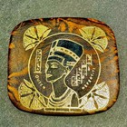 Vintage 4 Pc  Leather Coasters With Egyptian Designs  Original Holding Box