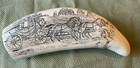 Scrimshaw Sperm Whale Tooth Resin Reproduction  el Paso  8 Inch  Great Details 