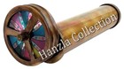Vintage Brass Double Wheel Kaleidoscope     Stained Glass Handmade