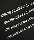  925 Sterling Silver Figaro Link Chains Men s women s 4 5mm - 8mm Length 16 -30 