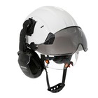 Construction Safety Helmet With Visor Built In Goggles Hard Hat Earmuff Work Cap