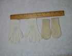 Vintage Small Doll child Gloves With Embroidery Flowers So Cute Lot9