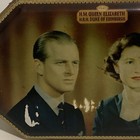 Queen Elizabeth Prince Philip Royal Coronation Biscuit Tin British Souvenir