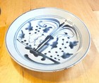 17th C  Chinese Ming Artist Signed Swatow Orchid Porcelain Plate Antique