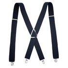 Black Elastic Mens Braces Suspenders 4 Clip 3cm Width X-shaped Adjustable Length