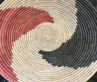 Hand Woven Southwestern Design Straw Basket Black Red Straw Large Circular