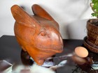 Vtg Arthur Court Easter Bunny Rabbit Wood Folk Art Lg  Trinket Box 1989 Figurine