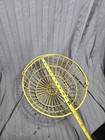 Vintage Yellow Wire Egg Basket W handle Primitive Farmhouse Farm Ranch Country 