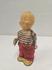 Vintage Tin Litho Wind-up Toy Baby W  Celluloid Head  1930s Japan