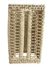 Vtg Woven Wicker Rattan Yellow Tissue Box Cover 10x5 Farmhouse Boho Cottage