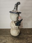 Vintage Folk Art Paper Mache Snowman Figurine Monnie Wilson 9  