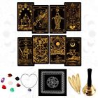 78 Tarot Cards With Guide Book  Black Tarot Deck Gift Set With Tarot Cloth  