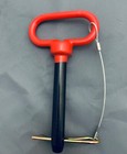 2 Pc 5 8 x 4  Red D Handle Hitch Pin Heavy Duty With Lanyard