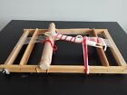Vintage Wooden German Tabletop Weaving Loom In Working Condition