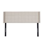 Upholstered Queen Size Headboard Only Tufted Linen Fabric Bed Headboard