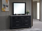 6 Drawer Dresser Black Wood Laminate Fully Assembled Modern Bedroom Chest