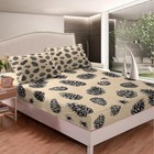 Pinecone Fitted Sheet Twin Size brown Sketch Twin  w39 l75 h16   Brown Pinecone