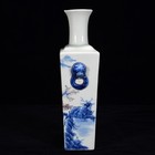 9 5  China  Antique Blue White Porcelain Ming Dynasty Reed Wild Old Mark Vase
