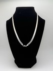 Vintage Herringbone Italian 952 Sterling Silver Necklace 17    3 5mm